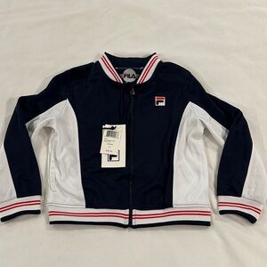 Fila Navy and White Track Jacket with Red Trim Brand New! A2